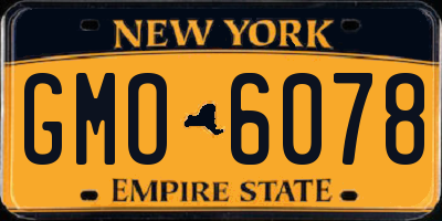 NY license plate GMO6078