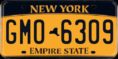 NY license plate GMO6309