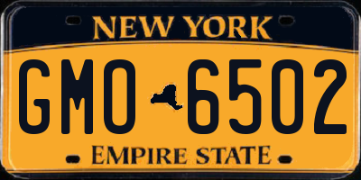 NY license plate GMO6502