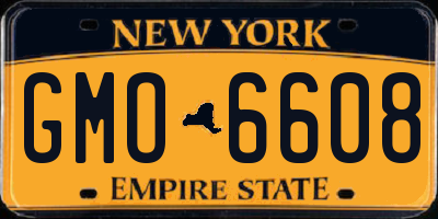NY license plate GMO6608