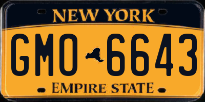 NY license plate GMO6643