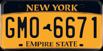 NY license plate GMO6671