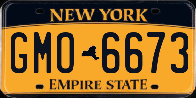 NY license plate GMO6673
