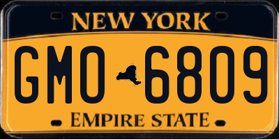 NY license plate GMO6809