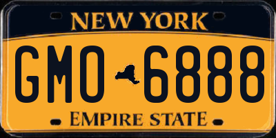 NY license plate GMO6888