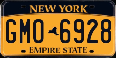 NY license plate GMO6928