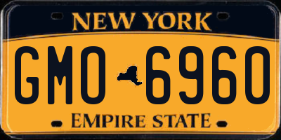 NY license plate GMO6960