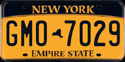 NY license plate GMO7029