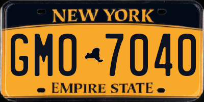 NY license plate GMO7040