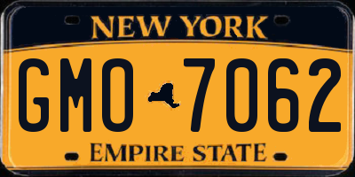 NY license plate GMO7062
