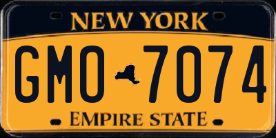 NY license plate GMO7074