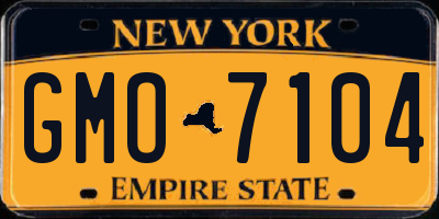 NY license plate GMO7104