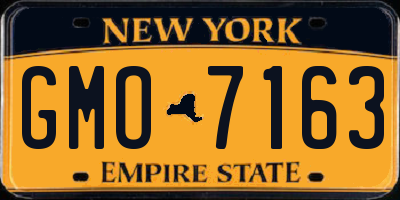 NY license plate GMO7163