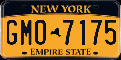 NY license plate GMO7175