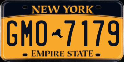 NY license plate GMO7179