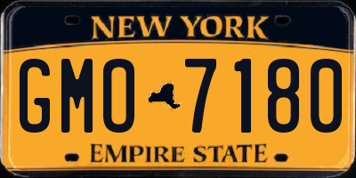 NY license plate GMO7180