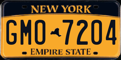 NY license plate GMO7204