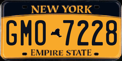 NY license plate GMO7228