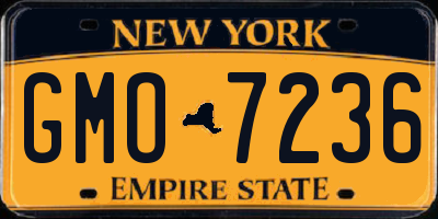 NY license plate GMO7236