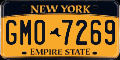 NY license plate GMO7269