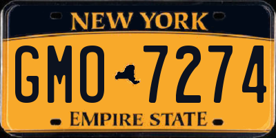 NY license plate GMO7274