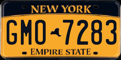 NY license plate GMO7283