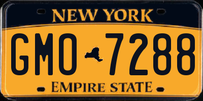 NY license plate GMO7288