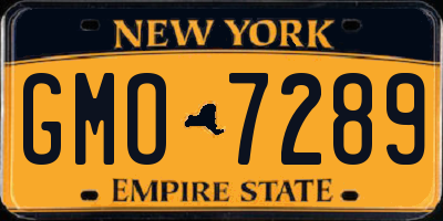 NY license plate GMO7289