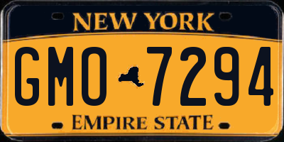 NY license plate GMO7294