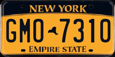 NY license plate GMO7310