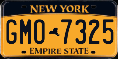 NY license plate GMO7325