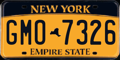 NY license plate GMO7326