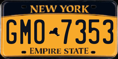 NY license plate GMO7353