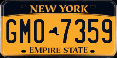 NY license plate GMO7359