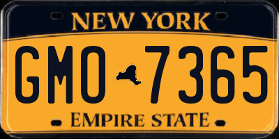 NY license plate GMO7365