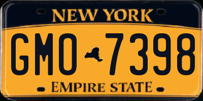 NY license plate GMO7398