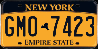 NY license plate GMO7423