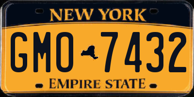 NY license plate GMO7432