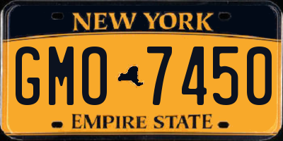 NY license plate GMO7450