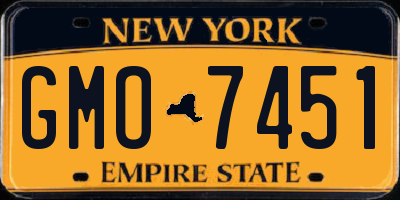 NY license plate GMO7451