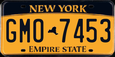 NY license plate GMO7453