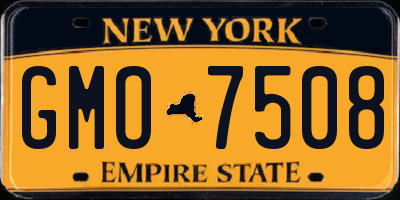 NY license plate GMO7508