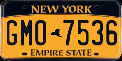 NY license plate GMO7536