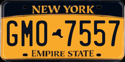 NY license plate GMO7557