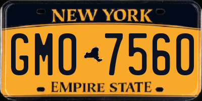 NY license plate GMO7560