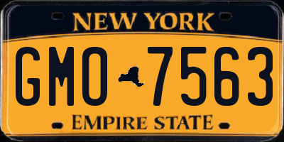 NY license plate GMO7563