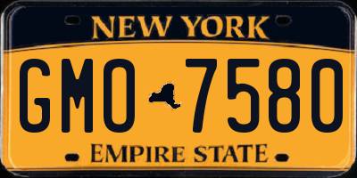 NY license plate GMO7580