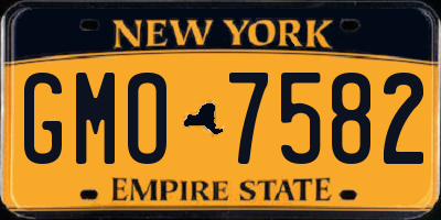 NY license plate GMO7582