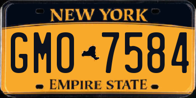 NY license plate GMO7584