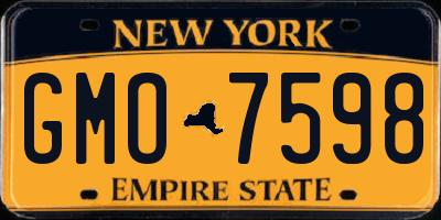 NY license plate GMO7598